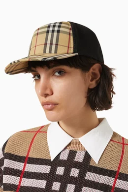 Buy Burberry Neutral Baseball Cap in Vintage Check Mesh for