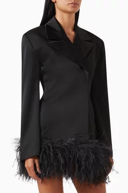 Black feather store jacket womens