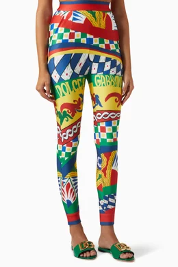 Buy Dolce & Gabbana Multicolour Carretto-print Leggings in Technical-jersey  for Women in Saudi