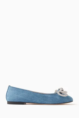 Denim ballerina flats sale