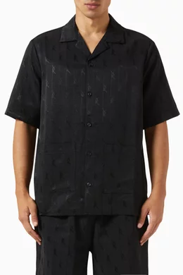 Buy Kith Black Reade Shirt in Cotton Blend Faille Online for Men ...