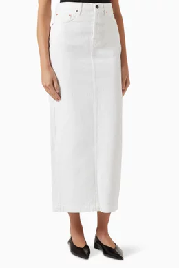 Straight cotton deals maxi skirt