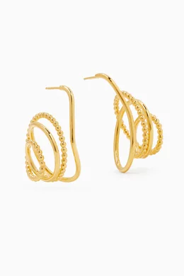 Buy Bonvo Gold Twisted Loop Earrings in 18kt Yellow Gold-plated Silver for  WOMEN in Saudi | Ounass