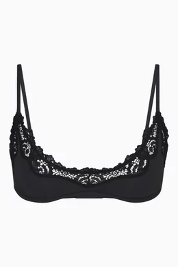 Buy SKIMS Black Fits Everybody Scoop Bralette in Corded Lace for