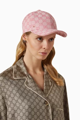 Buy Gucci Pink GG Baseball Hat in Cotton Canvas for Women in Saudi