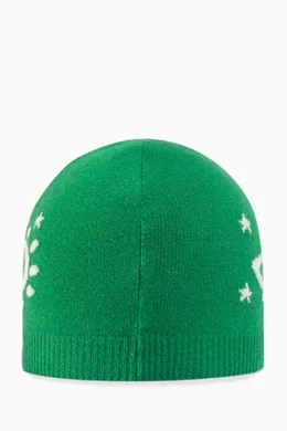 Buy Gucci Green Interlocking G UFO Hat in Wool Knit for Girls in