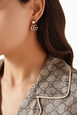 Gucci gg shop crystal drop earrings