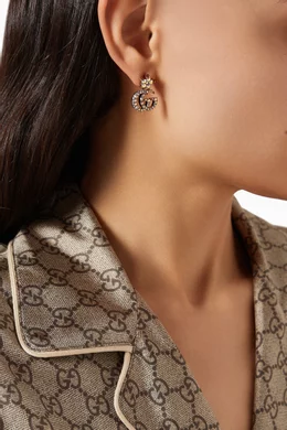 Gucci gg shop crystal drop earrings