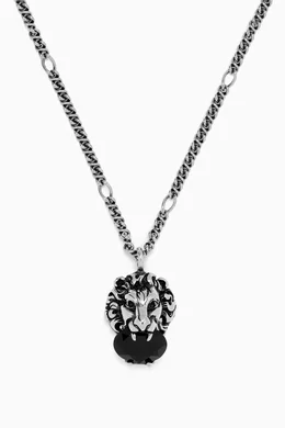 Gucci lion 2025 head pendant
