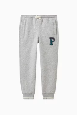 Buy Puma Grey Logo Sweatpants in Cotton for Boys in Saudi Ounass