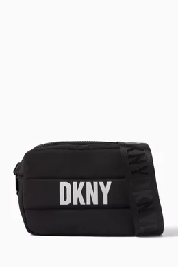 Buy DKNY Black Reversible Logo Crossbody Bag for Girls in Saudi