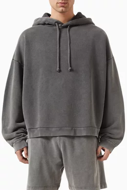 Buy Acne Studios Black Logo Patch Hoodie in Cotton for Men in Saudi