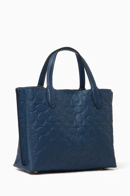 Coach blue leather sales tote