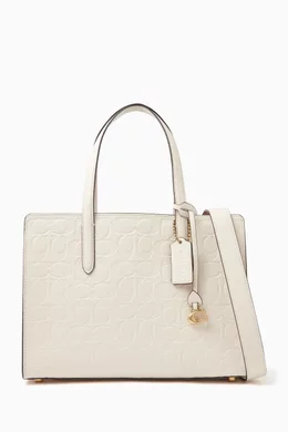 Buy Coach White Carter 28 Carryall Bag in Signature Leather for