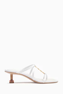 Buy Jacquemus White Les Sandales Basses Pralu Sandals in Leather