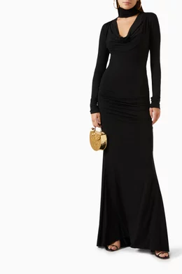 Black choker maxi store dress