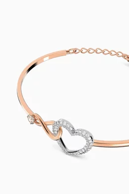 Buy Swarovski Gold Infinity Heart Bangle Bracelet in n Rose Gold