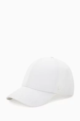 Buy Courreges White Logo Baseball Cap in Cotton canvas for Women