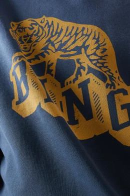 Anine Bing Harvey Crew Retro Tiger Sweatshirt in Blue