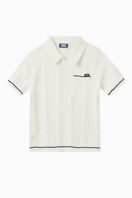 Buy Kith Neutral Tilden Polo Shirt in Cotton for Boys in Saudi