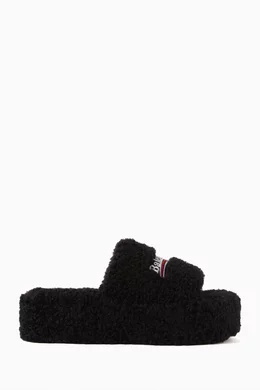 Furry platform sandals online