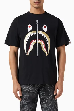 Buy A Bathing Ape Black Glitter Shark T shirt in Cotton for Men in
