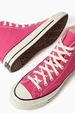 Pink canvas converse discount
