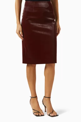 Buy Enza Costa Burgundy Zip Midi Skirt for Women in Saudi Ounass