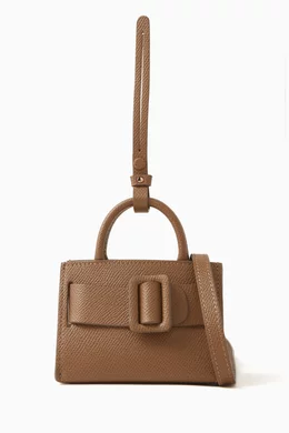 Buy BOYY Brown Mini Bobby Charm Crossbody Bag in Leather for
