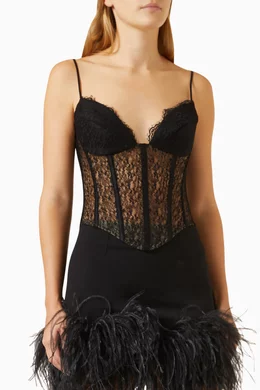 Rozie Corsets Lace Bustier Top in Black