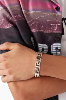 Buy Versace Silver Greca Chain Bracelet in Silver-tone Metal for