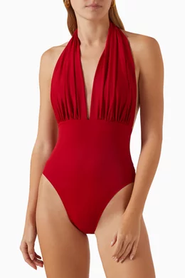 Norma kamali halter swimsuit discount