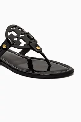 Black patent cheap leather miller sandal