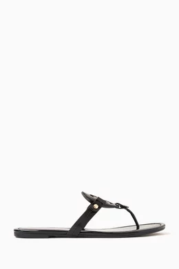 Tory burch miller sandals black leather hotsell