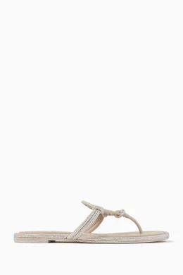 Buy Tory Burch Grey Miller Knotted Pav Sandals in Suede for