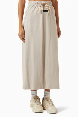 Grey jersey skirt drawstring discount