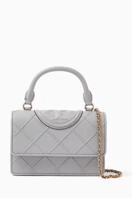 Fleming quilted leather top handle satchel outlet