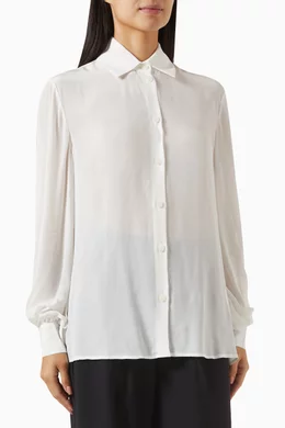 Armani long sleeve outlet polo white