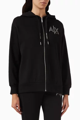 Armani exchange logo hoodie discount