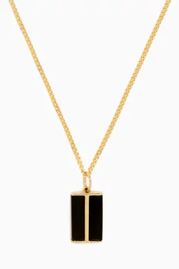 Buy Miansai Black Duo Onyx Pendant Necklace in Gold Vermeil for