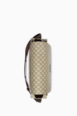 Buy Gucci Brown Plus Diaper Bag in GG Supreme Canvas Leather for