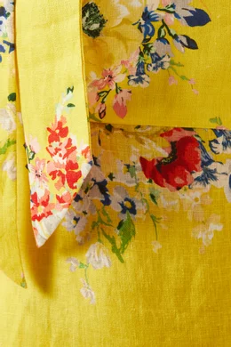 ZIMMERMANN Alight asymmetric linen midi dress - Yellow