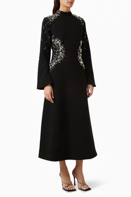 Buy Simkhai Black Odetta Midi Dress in Cady for Women in Saudi