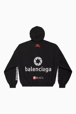 Buy Balenciaga Black Unisex Top League Oversized Hoodie in Cotton