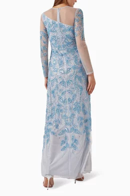 Buy Raishma London Blue Sally Embellished Gown in Tulle for