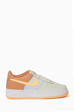 Buy Nike Orange Air Force 1 Sneakers in Leather for Girls in Saudi