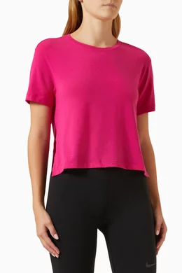 Buy Nike Pink Yoga Dri-FIT T-shirt for Women in Saudi