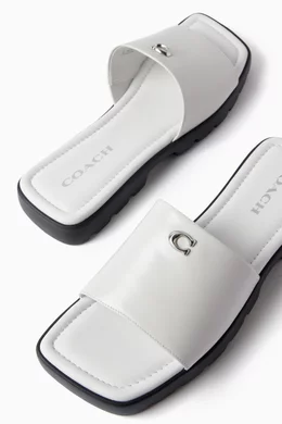 Buy Coach White Florence Sandals in Leather for Women in Saudi