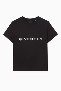 Buy Givenchy Black Logo T shirt in Cotton for Boys in Saudi Ounass