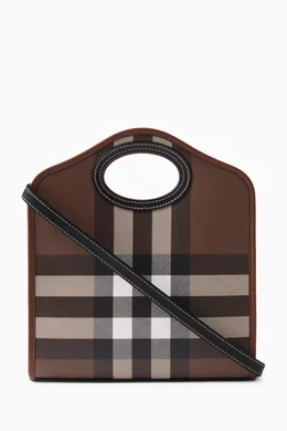 Buy Burberry Brown Mini Pocket Bag in Canvas Leather for Women